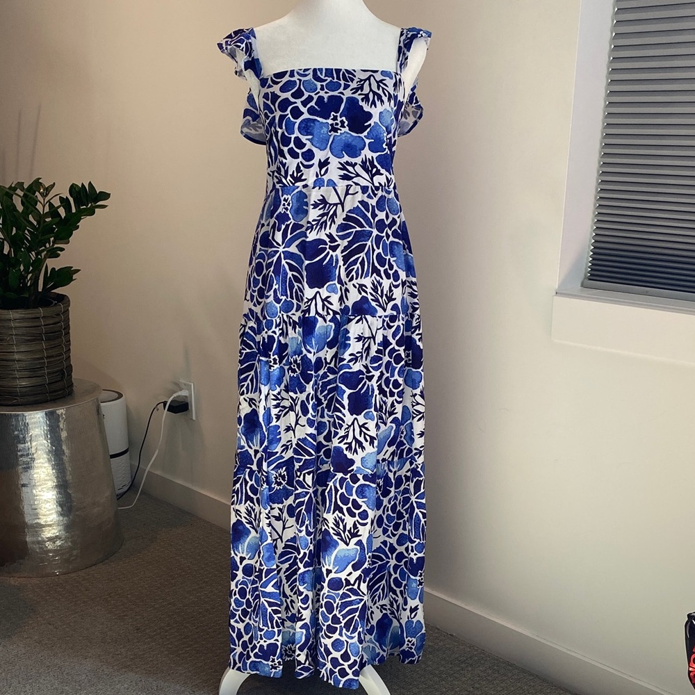 Kenny Flowers Blue and White Floral Maxi Dress
